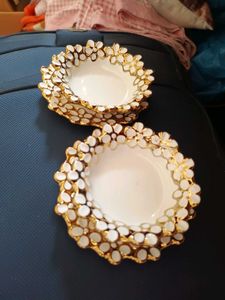 Designer Tea Cup Plate Trinket Dishes (Set of 2)