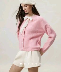 Pink Cardigan with Bow