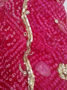 New Rose Colour Bandhej Saree