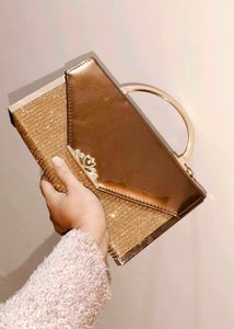 Gold &amp; Brown Clutch