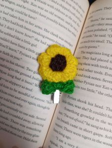 Handmade Crochet Sunflower Hair Clip