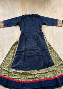 Olive Green Kurti With Attached Jacket
