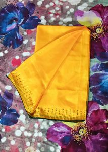 Yellow Embellished Saree