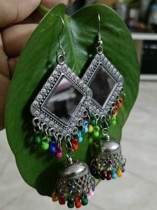 Mirrored Jhumka Earrings