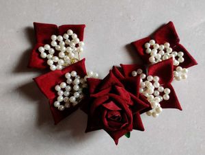 Red Floral Hair Accessories