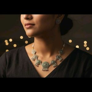 Oxidized Silver Necklace Set