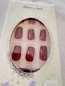 Burgundy Press On Nail Set