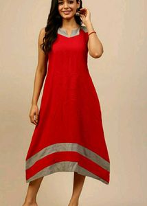 Red & Greylong kurti
