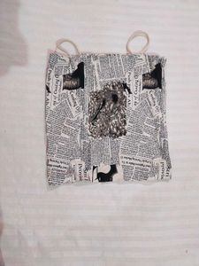 Newsprint crop top ( free size)