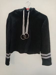 Woolen Crop Hoodie