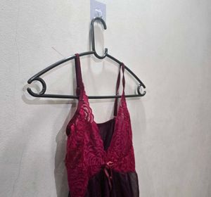 Burgundy Lace Lingerie Top