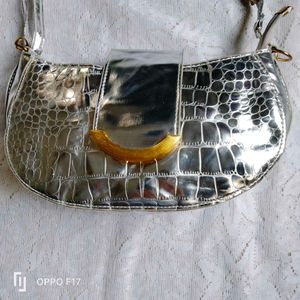 Silver Metallic Shoulder Bag