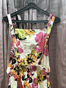 Floral Overalls Dress