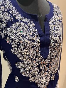 Elegant Blue Chiffon Kurti
