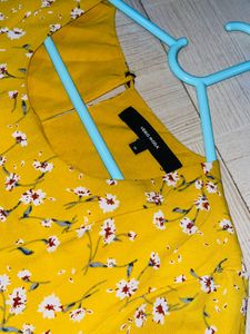 Floral Yellow Tiered Midi Dress