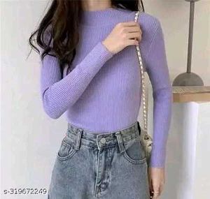 Stylish Purple Knit Top