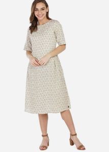 Chic Patterned Midi Dress