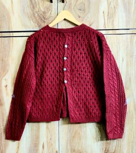 Maroon Colour Designer Sweater Size-44