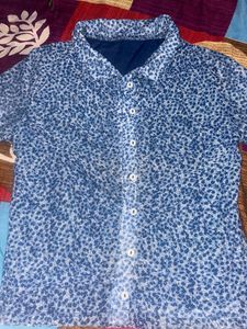 Beautiful Blue Shirt Style Mesh Top....