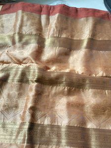 Coral Golden Saree... Navratri Sale