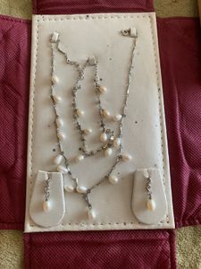 Original Real Pearls Set In Sterling Silver