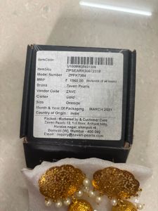 🆕 “ZAVERI PEARLS” Gold Tone Cut-work Jhumka