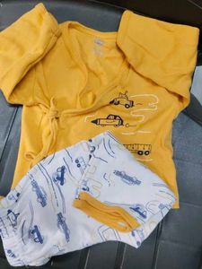 Cute Car Print Baby Pajamas