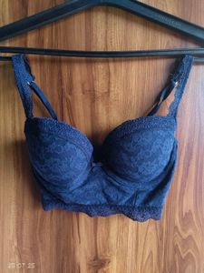 Navy Blue Push Up Lace Bra