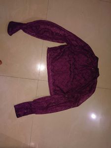 Burgundy Lace Blouse