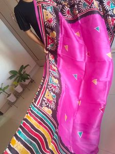 Resham Silk Batik Print Saree