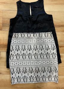 Chic Black & White Skirt And Top