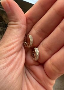 Gold Hoop Earrings with Diamonds