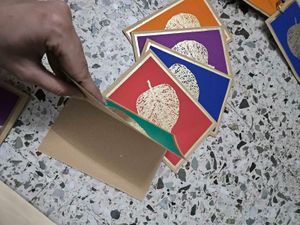 Handmade Leaf Design Cards