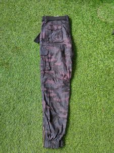 Red Camel Camo Cargo Pants with Belt