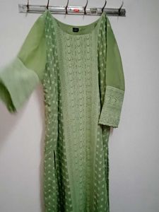 Georgette Chiffon Blend Chikan Embroidery Kurthi