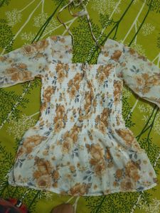 Floral Print Smocked Top