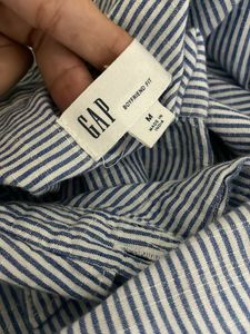 GAP Light Blue Striped Popover Shirt