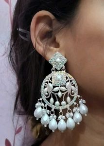 Trendy White Earring