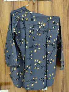 Dark Grey Floral Top