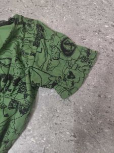 Rockstar Gf Nana Coded Green Printed Tee