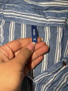 Striped Tie-Front Top