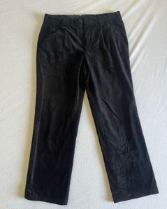 Black Courduroy Slim Fit Pants