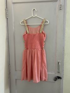 Pink Sequence Mini Dress ( Padded)