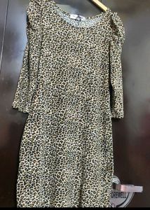 Brown 🟤 Lion Printed Dress For 34 Bust