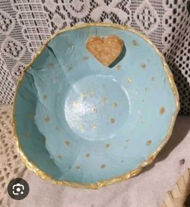 Handmade Trinket Dish - Turquoise &amp; Golden Color ✨