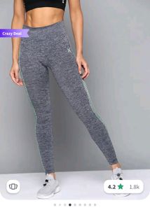 HRX Grey Active Wear Gym Leggings