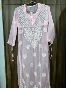 Light Pink Chikankari Kurti