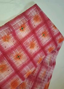 Elegant Pink Checked Saree
