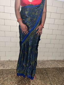 Crepe Elegant Blue Printed Saree