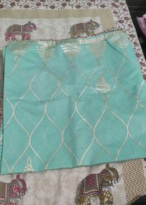 Unstitched Aqua Salwar Kameez Set